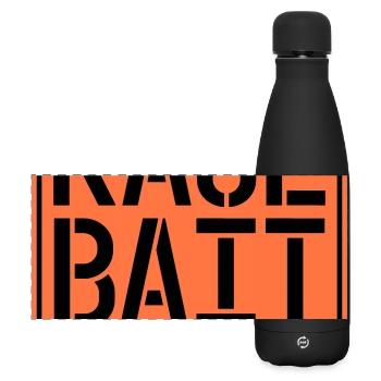 Warning Rage Bait Caution Zone Sign Fun Warning - Matte Panoramic Thermal Bottle 500 ml - black - Front