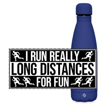 Je cours de très longues distances pour un marathon amusant - Gourde isotherme panoramique mate 500 ml - bleu foncé  - Devant