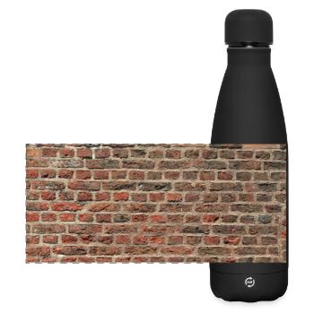 mur de brique texture charme urbain - Gourde isotherme panoramique mate 500 ml - noir - Devant