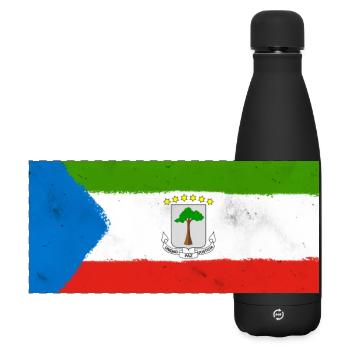Drapeau de la Guinée équatoriale – Identité tropicale - Gourde isotherme panoramique mate 500 ml - noir - Devant