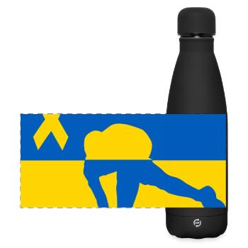 Ukraine Field Hockey Solidarity - Matte Panoramic Thermal Bottle 500 ml - black - Front