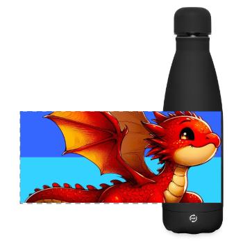 dragon - Matte Panoramic Thermal Bottle 500 ml - black - Front