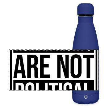 Human Rights Are Not Political Menschenrechte Logo - Matte Panoramic Thermal Bottle 500 ml - dark blue  - Front