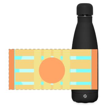  Farbenspiele Muster Design - Matte Panorama Isolierflasche 500 ml - Schwarz - Vorne