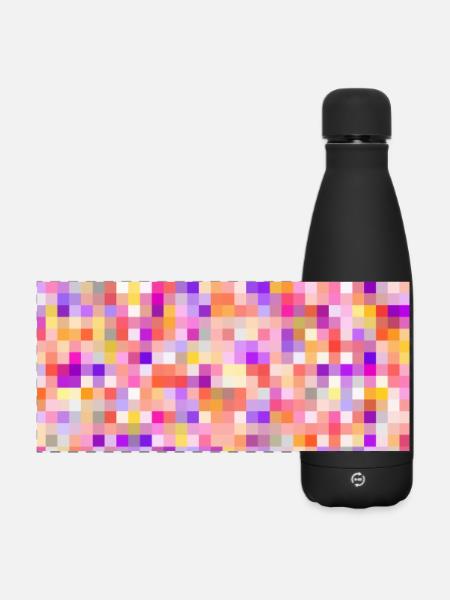 bunte Buttons farbige Buttons farbige Pins - Matte Panorama Isolierflasche 500 ml - Schwarz