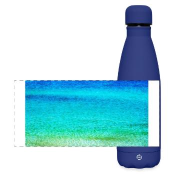 Meer - Matte Panorama Isolierflasche 500 ml - Dunkelblau  - Vorne