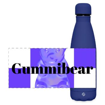 Gummy Bear Cozy Cuddle Trend Design - Matte Panoramic Thermal Bottle 500 ml - dark blue  - Front