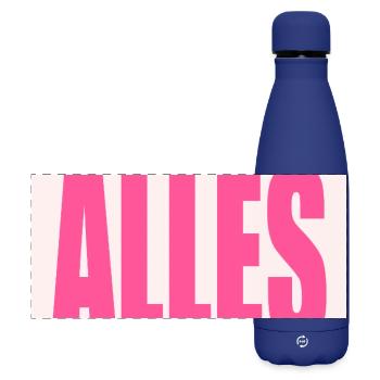 Nachdenklich Sprüche Gedanken - Matte Panorama Isolierflasche 500 ml - Dunkelblau  - Vorne