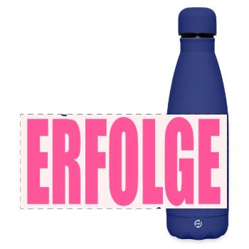 CELEBRATE SMALL SUCCESSES - Matte Panoramic Thermal Bottle 500 ml - dark blue  - Front