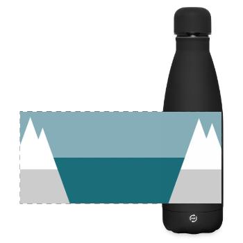 Winter - Matte Panorama Isolierflasche 500 ml - Schwarz - Vorne