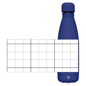 Sudoku blank grid - Matte Panoramic Thermal Bottle 500 ml - dark blue  - Front