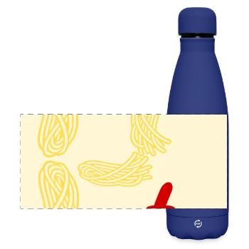Pasta Noodles Favorite Food - Matte Panoramic Thermal Bottle 500 ml - dark blue  - Front