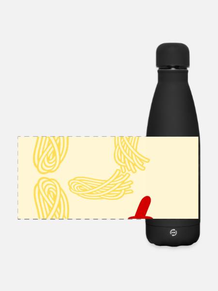 Pâtes et nouilles, plat préféré - Gourde isotherme panoramique mate 500 ml - noir