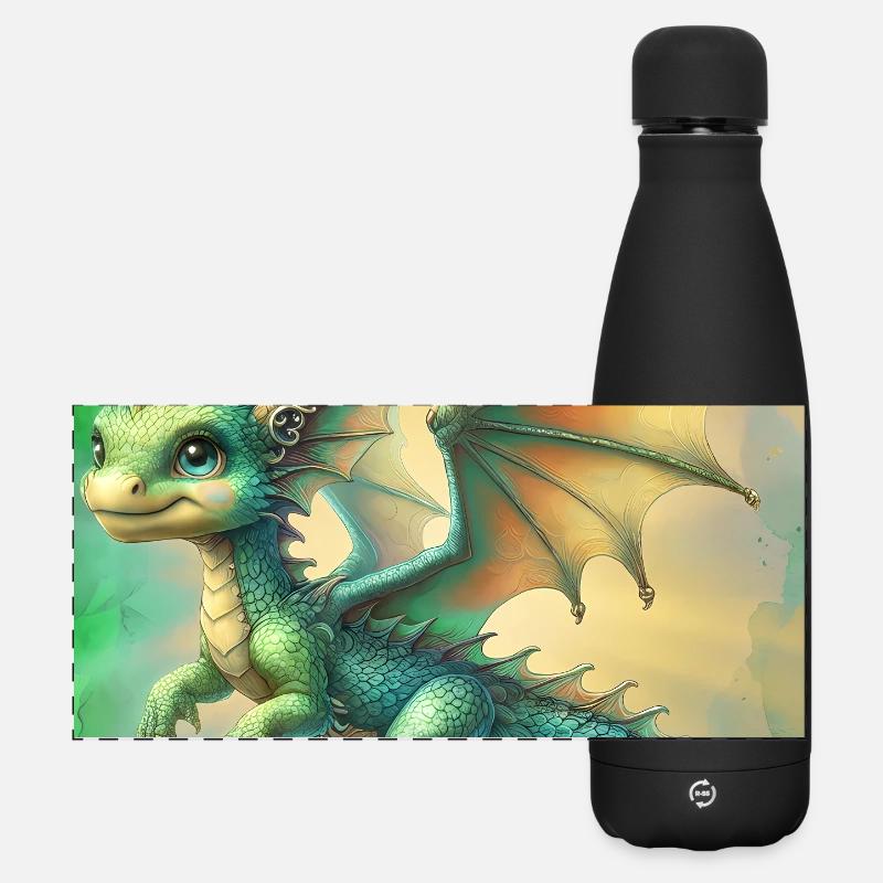 dragon - Matte Panoramic Thermal Bottle 500 ml - black