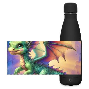 dragon - Matte Panoramic Thermal Bottle 500 ml - black - Front