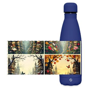 Arc de lecture saisonnier - Gourde isotherme panoramique mate 500 ml - bleu foncé  - Devant