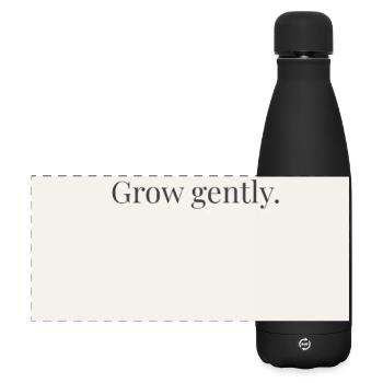 Minimalist Quote Poster „Grow Gently“  - Matte Panorama Isolierflasche 500 ml - Schwarz - Vorne