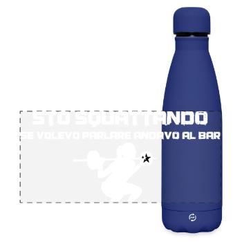 Squat Girl - Matte Panorama Isolierflasche 500 ml - Dunkelblau  - Vorne