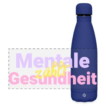Mental health counts - Matte Panoramic Thermal Bottle 500 ml - dark blue  - Front