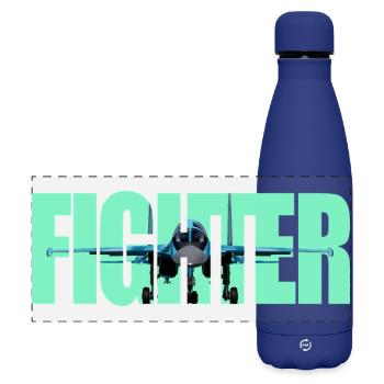 Chasseur Su-34 - Gourde isotherme panoramique mate 500 ml - bleu foncé  - Devant