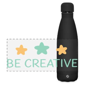 Werden Sie kreativ: Pastel Stars - Matte Panorama Isolierflasche 500 ml - Schwarz - Vorne