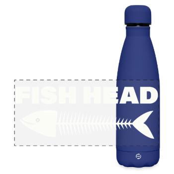 fish head - Matte Panoramic Thermal Bottle 500 ml - dark blue  - Front