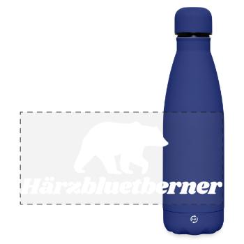 Härzbluetberner, Stadt Bern Schweiz Berner - Matte Panorama Isolierflasche 500 ml - Dunkelblau  - Vorne