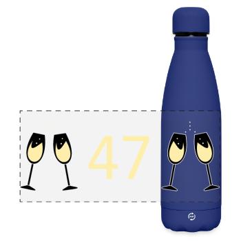 47th Birthday 47 Years Anniversary 47 Years Number 47 - Matte Panoramic Thermal Bottle 500 ml - dark blue  - Front