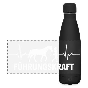Reiterin Herzschlag Führungskraft Kunst - Matte Panorama Isolierflasche 500 ml - Schwarz - Vorne