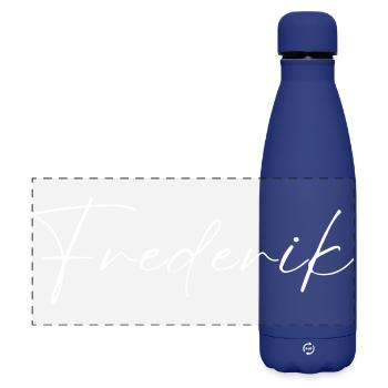 Frederik Name T-Shirt Geschenk Männer - Matte Panorama Isolierflasche 500 ml - Dunkelblau  - Vorne