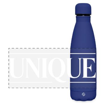 unique, unique, unique valeur de soi unique - Gourde isotherme panoramique mate 500 ml - bleu foncé  - Devant