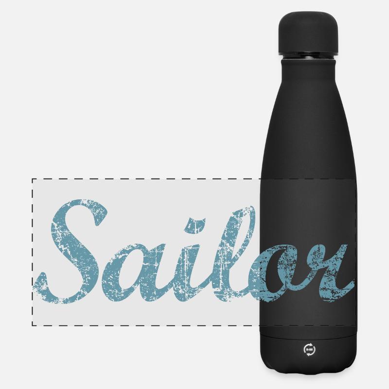 Sailor Sail Sailing - Matte Panoramic Thermal Bottle 500 ml - black