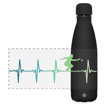 Pétanque Herzschläge Bowling - Matte Panorama Isolierflasche 500 ml - Schwarz - Vorne