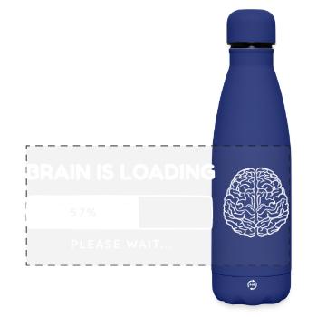 Gehirn ist beim Laden - Matte Panorama Isolierflasche 500 ml - Dunkelblau  - Vorne