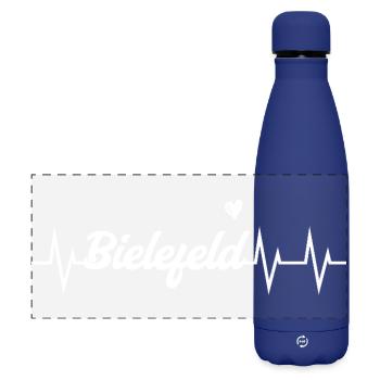 Heartbeat Bielefeld - Matte Panorama Isolierflasche 500 ml - Dunkelblau  - Vorne