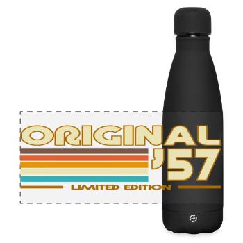 Retro Stripes 70s Original57 - Matte Panoramic Thermal Bottle 500 ml - black - Front