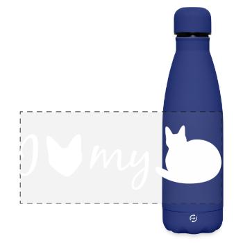 I Cat My Loaf  - Matte Panoramic Thermal Bottle 500 ml - dark blue  - Front