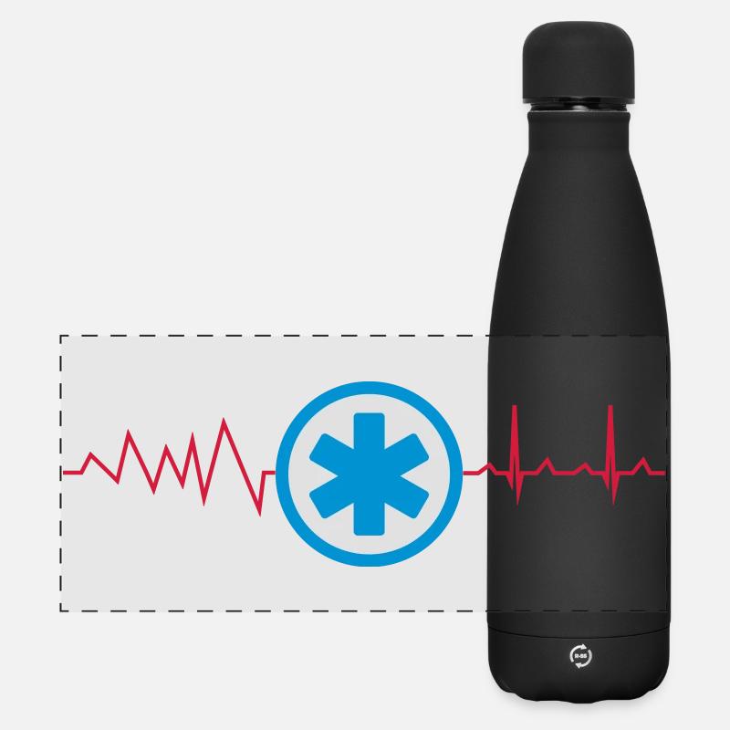 Icône uniforme de service ambulance - Gourde isotherme panoramique mate 500 ml - noir