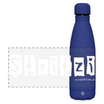 Stritzi - Strolch, cheeky, Austrian dialect - Matte Panoramic Thermal Bottle 500 ml - dark blue  - Front