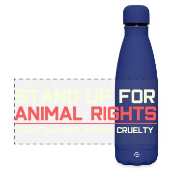 Défendez les droits des animaux - Gourde isotherme panoramique mate 500 ml - bleu foncé  - Devant