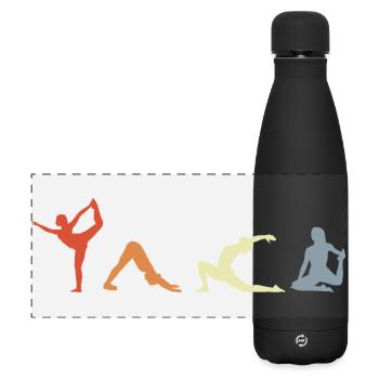 Yogini Stellungen - Matte Panorama Isolierflasche 500 ml - Schwarz - Vorne