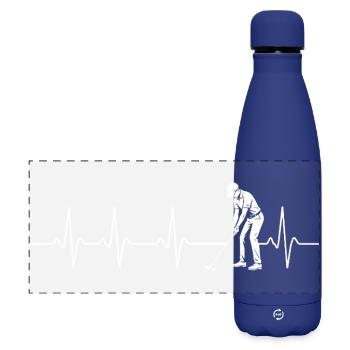Golf Heartbeat Pulse Fairway Lover - Matte Panorama Isolierflasche 500 ml - Dunkelblau  - Vorne