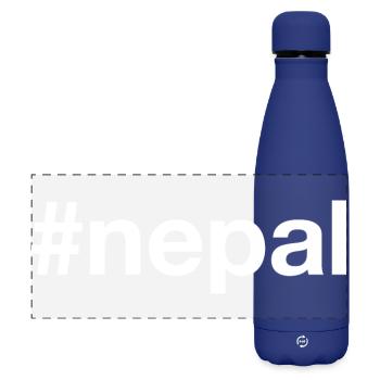 NEPAL Hashtag - Matte Panorama Isolierflasche 500 ml - Dunkelblau  - Vorne