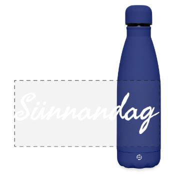 Samstag plattdeutscher Wochentag Sünnadag - Matte Panorama Isolierflasche 500 ml - Dunkelblau  - Vorne