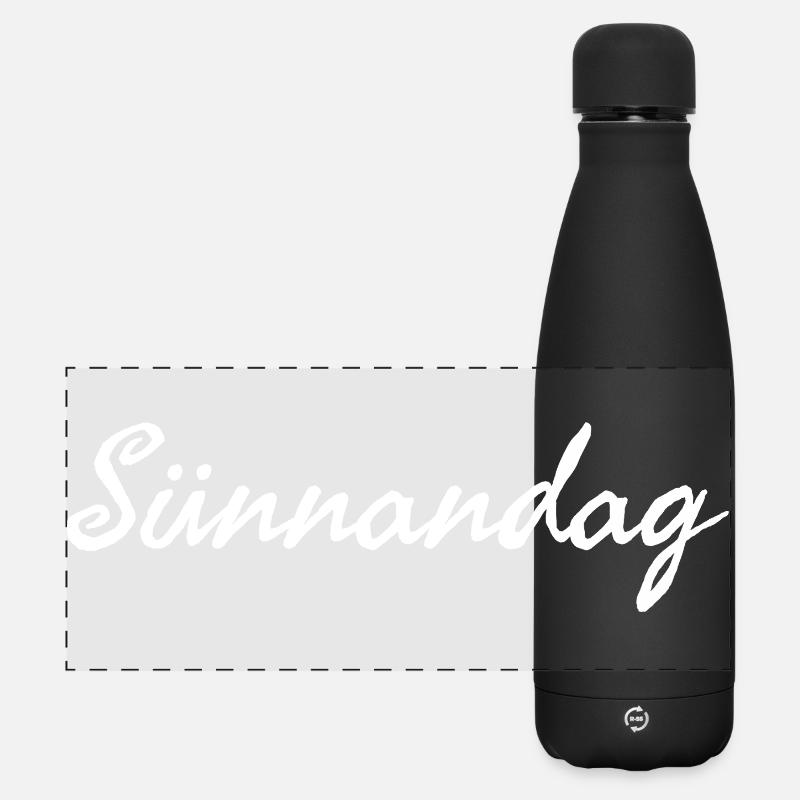 Samstag plattdeutscher Wochentag Sünnadag - Matte Panorama Isolierflasche 500 ml - Schwarz