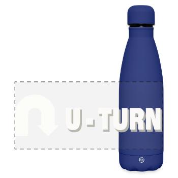 U-TURN - Matte Panorama Isolierflasche 500 ml - Dunkelblau  - Vorne