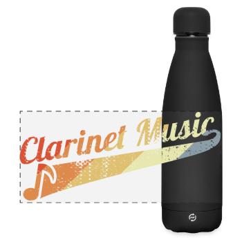 Clarinette Vintage - Gourde isotherme panoramique mate 500 ml - noir - Devant