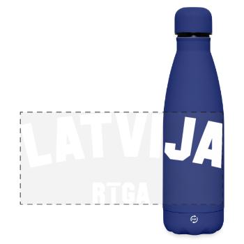 LATVIA Lettland Riga - Matte Panorama Isolierflasche 500 ml - Dunkelblau  - Vorne