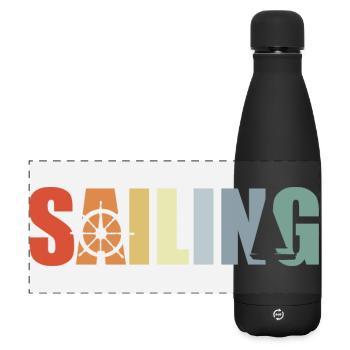 Sailing Sailboat - Matte Panoramic Thermal Bottle 500 ml - black - Front