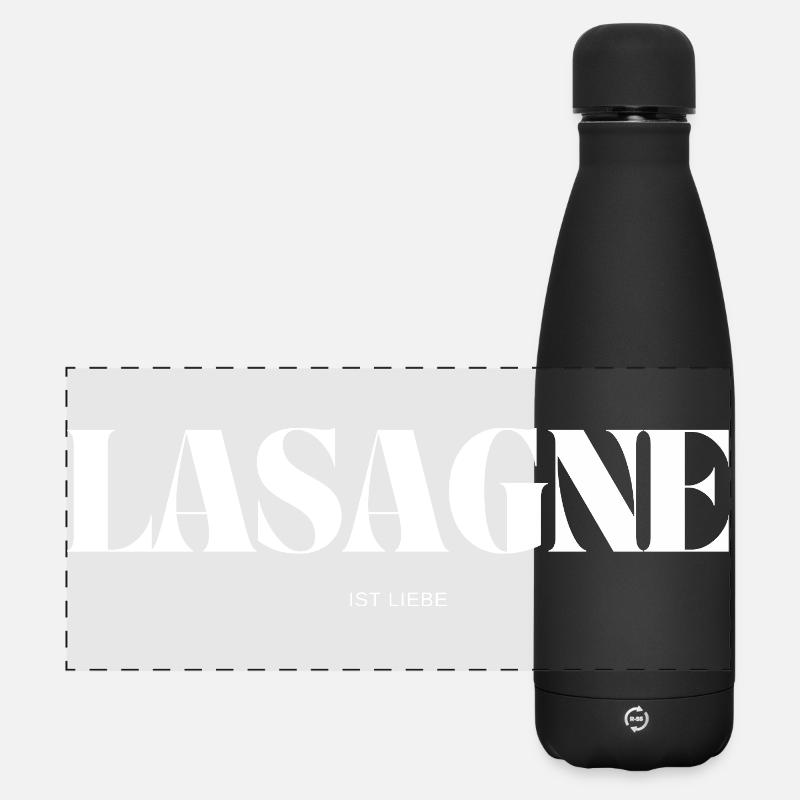 La lasagne, c’est l’amour - Gourde isotherme panoramique mate 500 ml - noir